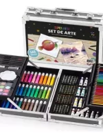 Set Arte Infantil Dibujo Fibra Maletín Metálico Valija X 145 Piezas V-Art