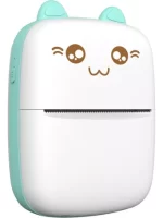 Mini Impresora Térmica Bluetooth Recargable Portátil Gatito Color Celeste West MP-02